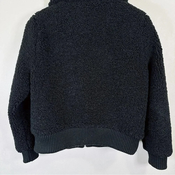 Banana Republic Sherpa  Bomber Jacket Black Color - Picture 14 of 16